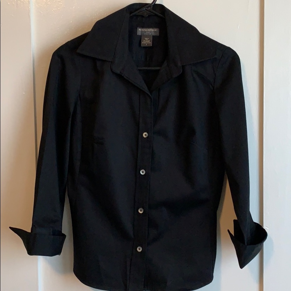 Banana Republic black button down shirt